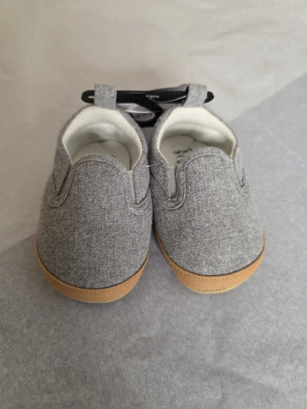 Kids Slip-On Casual Shoes in Gray with Tan Sole